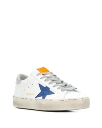 Мужские белые кожаные низкие кеды со звездами от Golden Goose