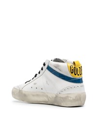 Мужские белые кожаные низкие кеды со звездами от Golden Goose