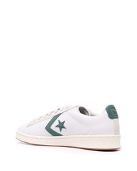 Мужские белые кожаные низкие кеды со звездами от Converse