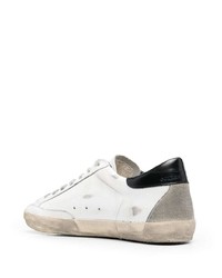 Мужские белые кожаные низкие кеды со звездами от Golden Goose