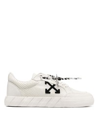 Мужские белые кожаные низкие кеды со змеиным рисунком от Off-White