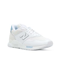 Женские белые кожаные низкие кеды от New Balance