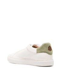 Мужские белые кожаные низкие кеды от Corneliani