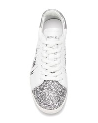 Женские белые кожаные низкие кеды от Premiata