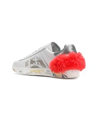 Женские белые кожаные низкие кеды от Premiata