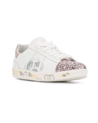 Женские белые кожаные низкие кеды от Premiata