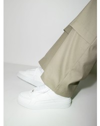 Мужские белые кожаные низкие кеды от Represent