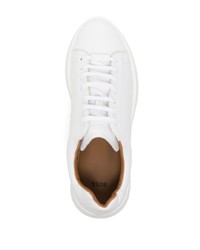 Мужские белые кожаные низкие кеды от BOSS