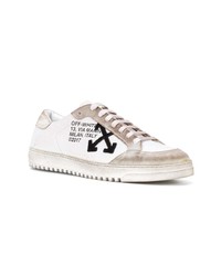 Мужские белые кожаные низкие кеды от Off-White