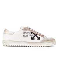 Мужские белые кожаные низкие кеды от Off-White