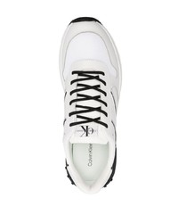 Мужские белые кожаные низкие кеды от Calvin Klein Jeans