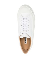 Мужские белые кожаные низкие кеды от Jil Sander