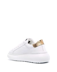 Мужские белые кожаные низкие кеды от Hide&Jack