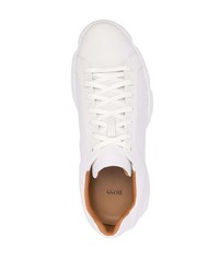 Мужские белые кожаные низкие кеды от BOSS HUGO BOSS