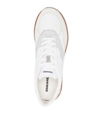 Мужские белые кожаные низкие кеды от DSQUARED2