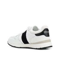 Мужские белые кожаные низкие кеды от Woolrich