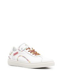 Мужские белые кожаные низкие кеды от Etro