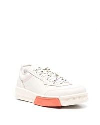 Мужские белые кожаные низкие кеды от Oamc