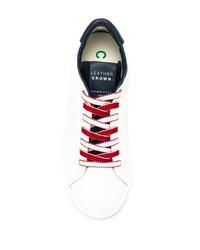 Мужские белые кожаные низкие кеды от Leather Crown