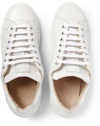 Мужские белые кожаные низкие кеды от Mr. Hare