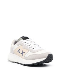 Мужские белые кожаные низкие кеды от Sun 68