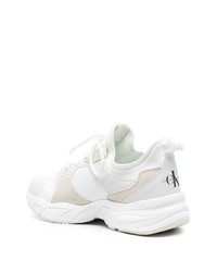 Мужские белые кожаные низкие кеды от Calvin Klein Jeans