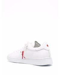 Мужские белые кожаные низкие кеды от Kiton