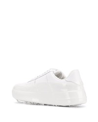 Мужские белые кожаные низкие кеды от 424