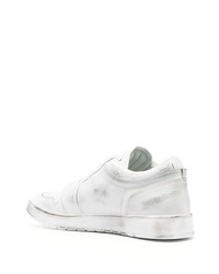 Мужские белые кожаные низкие кеды от MIKE