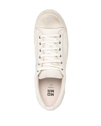 Мужские белые кожаные низкие кеды от Moma