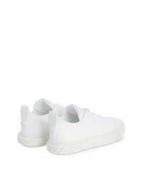 Мужские белые кожаные низкие кеды от Giuseppe Zanotti