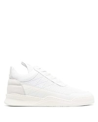 Мужские белые кожаные низкие кеды от Filling Pieces