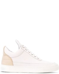 Женские белые кожаные низкие кеды от Filling Pieces