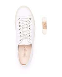 Мужские белые кожаные низкие кеды от Buttero