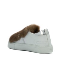 Женские белые кожаные низкие кеды от D.A.T.E