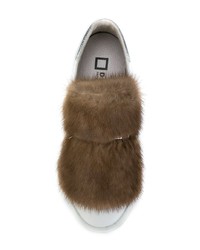 Женские белые кожаные низкие кеды от D.A.T.E