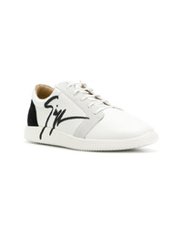 Мужские белые кожаные низкие кеды от Giuseppe Zanotti Design