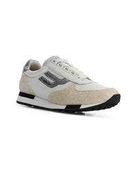 Женские белые кожаные низкие кеды от Bally