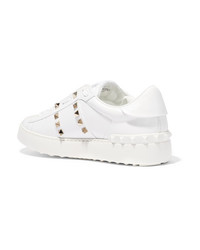 Женские белые кожаные низкие кеды от Valentino