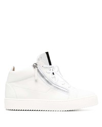 Мужские белые кожаные низкие кеды от Giuseppe Zanotti