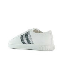 Женские белые кожаные низкие кеды от Miu Miu