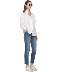 Женские белые кожаные низкие кеды от Golden Goose Deluxe Brand