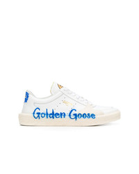 Мужские белые кожаные низкие кеды от Golden Goose Deluxe Brand