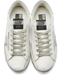 Мужские белые кожаные низкие кеды от Golden Goose Deluxe Brand