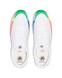 Мужские белые кожаные низкие кеды от Converse
