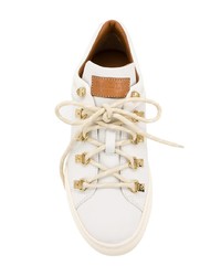 Женские белые кожаные низкие кеды от Bally