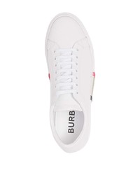 Мужские белые кожаные низкие кеды от Burberry