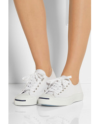 Женские белые кожаные низкие кеды от Converse