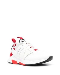 Мужские белые кожаные низкие кеды от Tom Ford