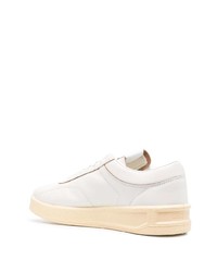 Мужские белые кожаные низкие кеды от Jil Sander